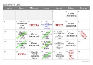 Calendario de Diciembre